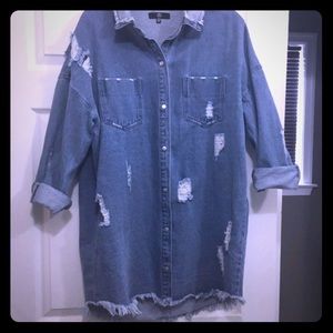 Missguided distressed jean jacket